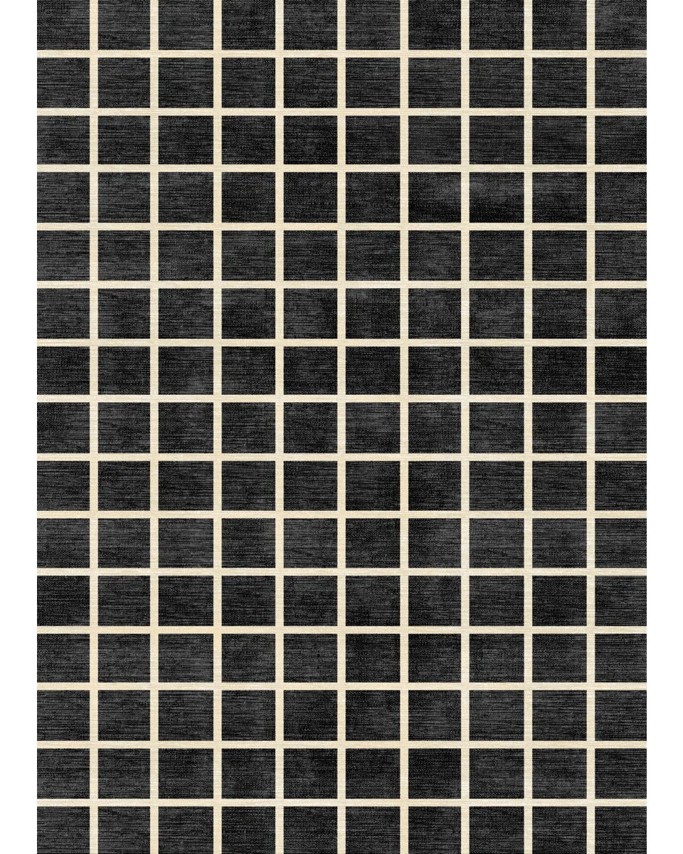 Caper Black Natural Checkered Rug