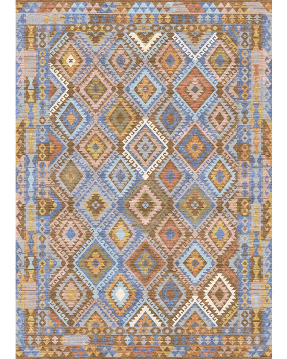 Assania Blue Brown Multi Rug