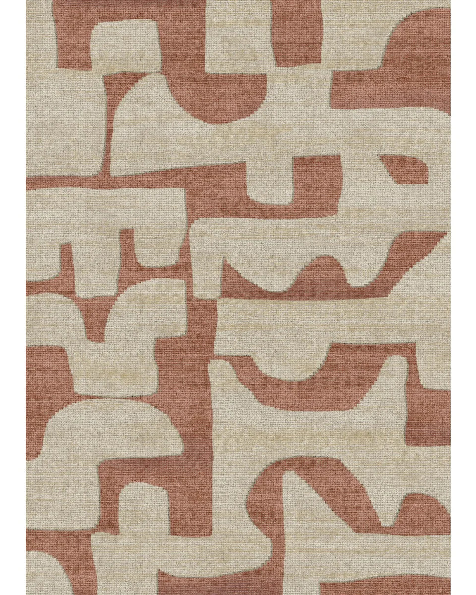 Puzla Orange Natural Rug