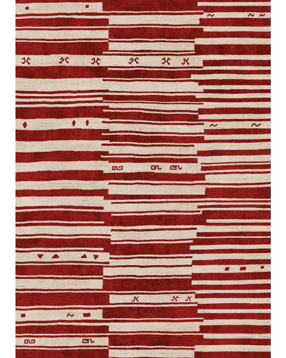 Xelara Natural Burgundy Rug