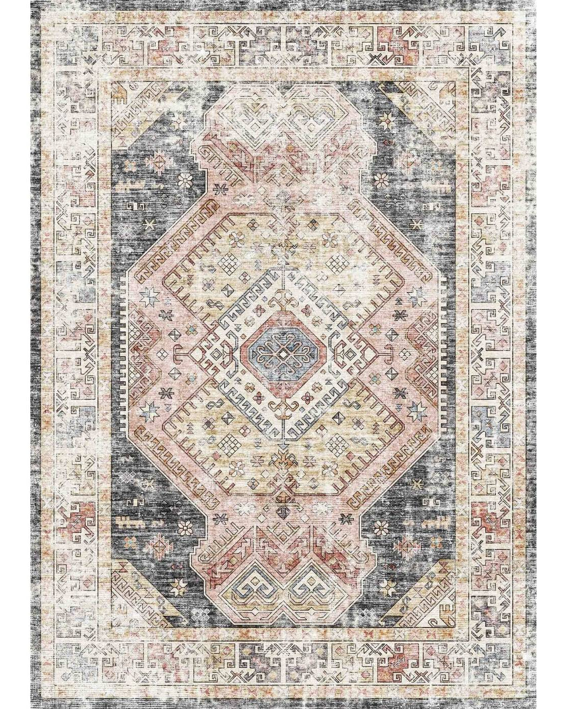 Caspara Orange Black Coral Rug