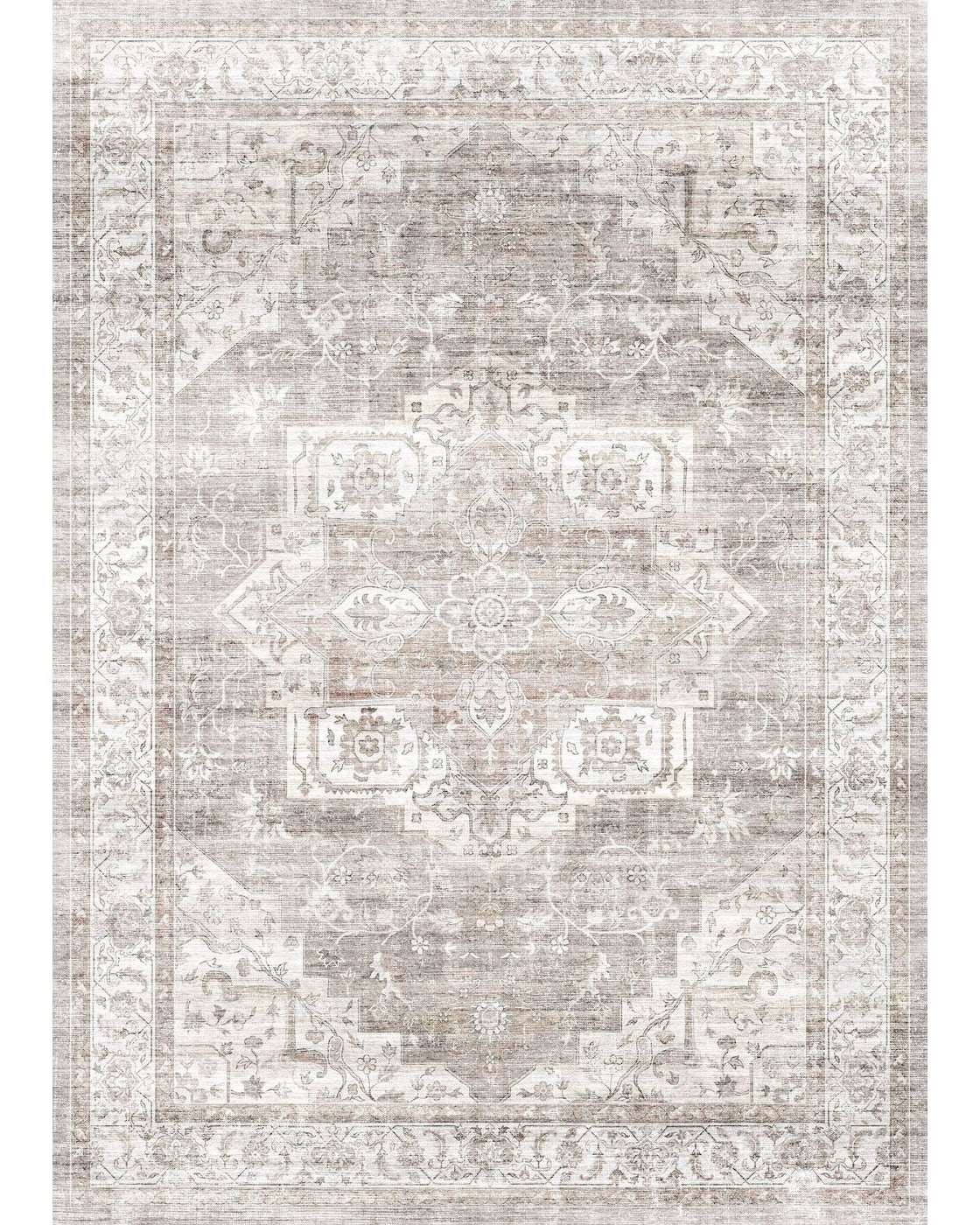 Leah Beige White Rug