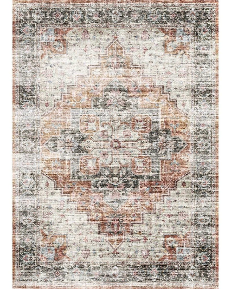 Echo Burnt Orange Black Pink Rug